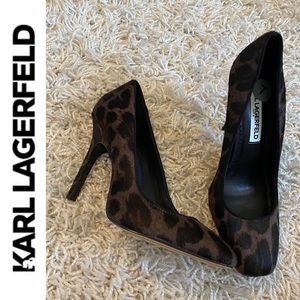 KARL LAGERFELD Maki Leopard-Print Fur Pumps 7